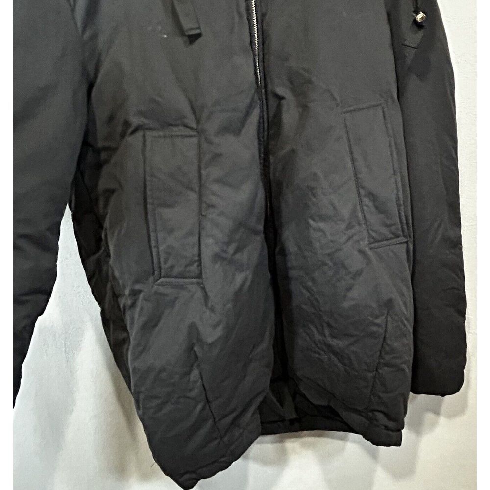 Zara Woman Full Zip Parka Down Coat Small Black Faux Fur Hooded Winter Jacket - Picture 5 of 11